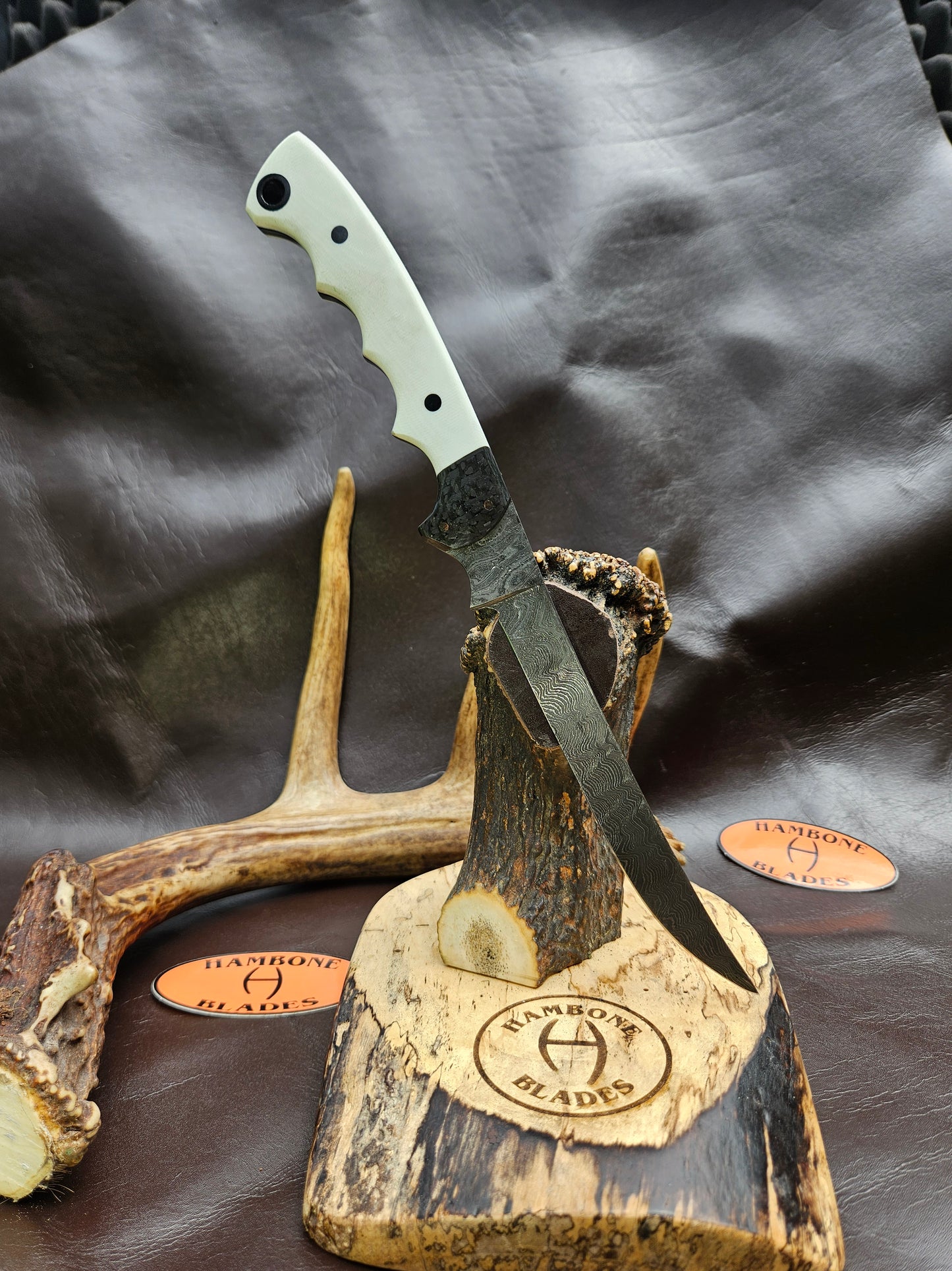 Damascus boning knife